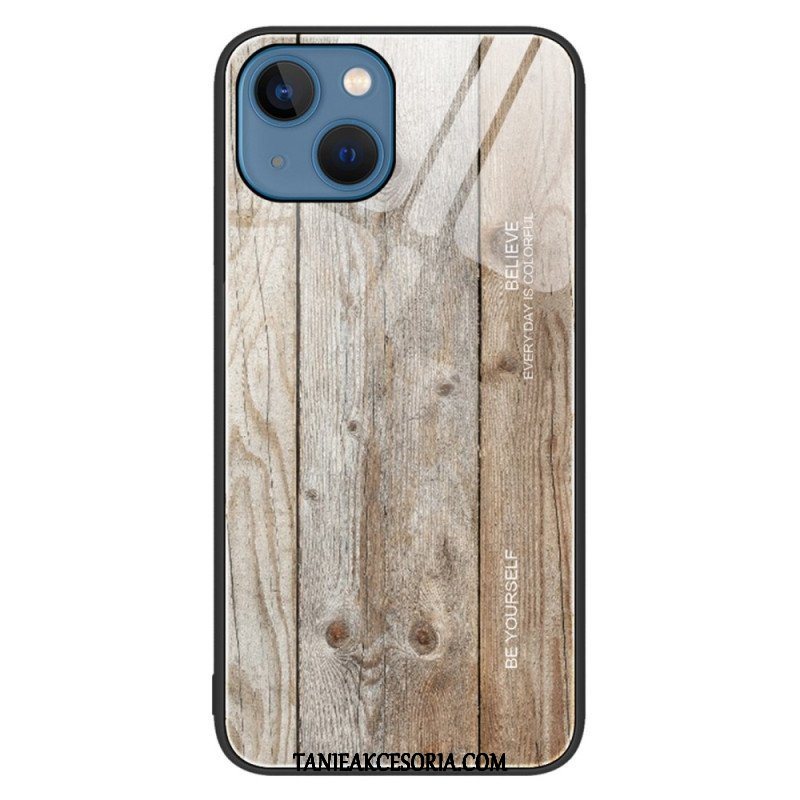 Etui do iPhone 14 Szkło Hartowane W Stylu Drewna