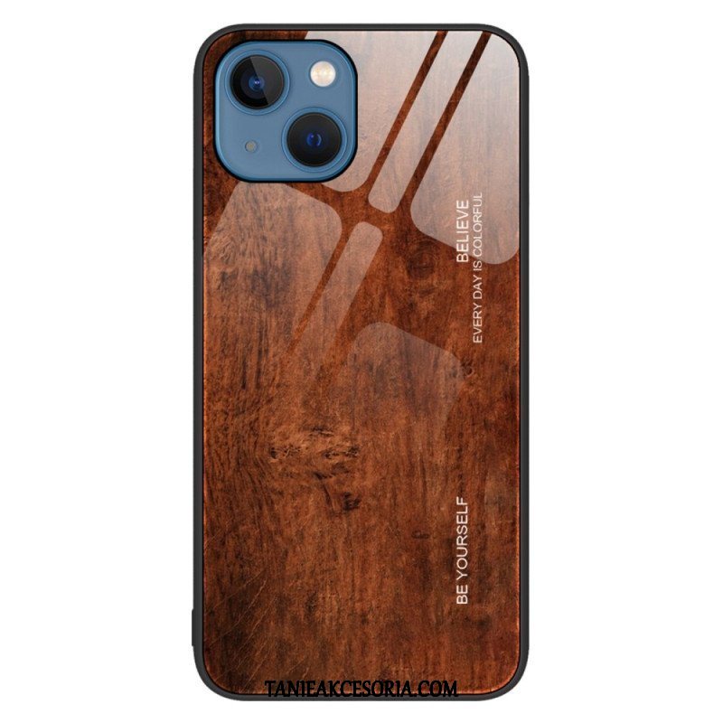 Etui do iPhone 14 Szkło Hartowane W Stylu Drewna