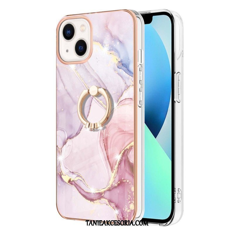 Etui do iPhone 15 Plus Styl Marmurowy Z Pierścieniem Podporowym