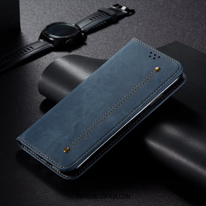 Etui iPhone 11 Pro Anti-fall Telefon Komórkowy Wzór, Obudowa iPhone 11 Pro Denim Skórzany Futerał Czarny