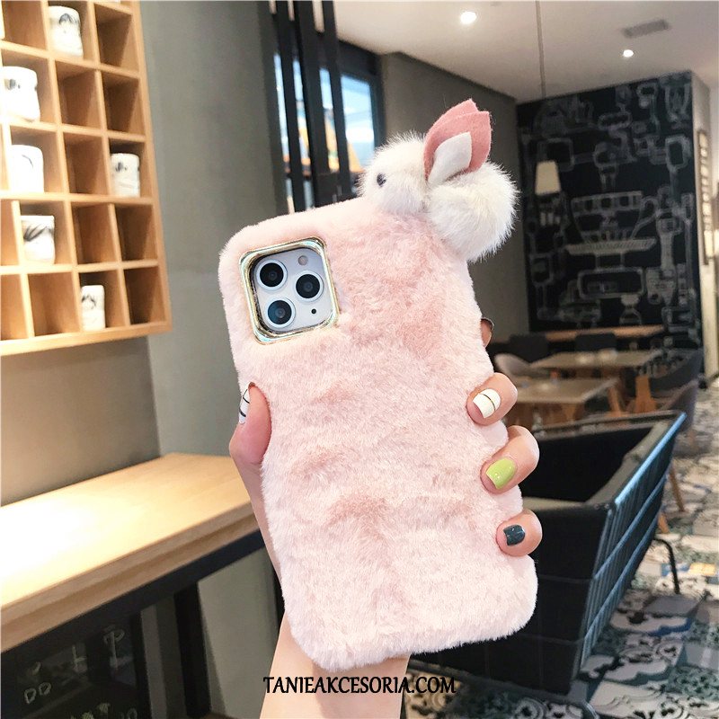 Etui iPhone 11 Pro Max Bunny Telefon Komórkowy Miękki, Futerał iPhone 11 Pro Max Trójwymiarowy Biały Pluszowa