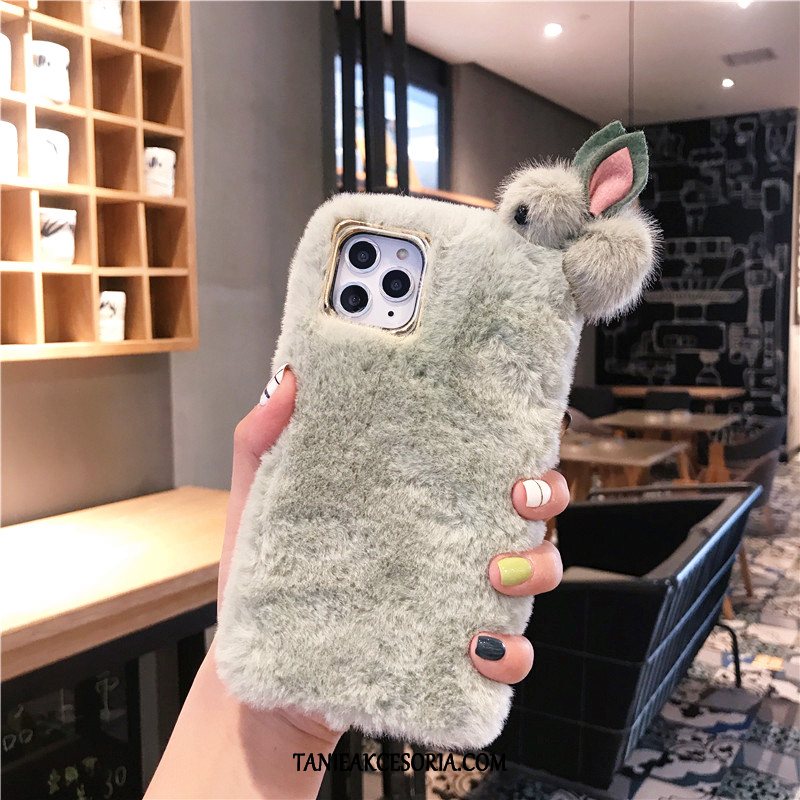 Etui iPhone 11 Pro Max Bunny Telefon Komórkowy Miękki, Futerał iPhone 11 Pro Max Trójwymiarowy Biały Pluszowa