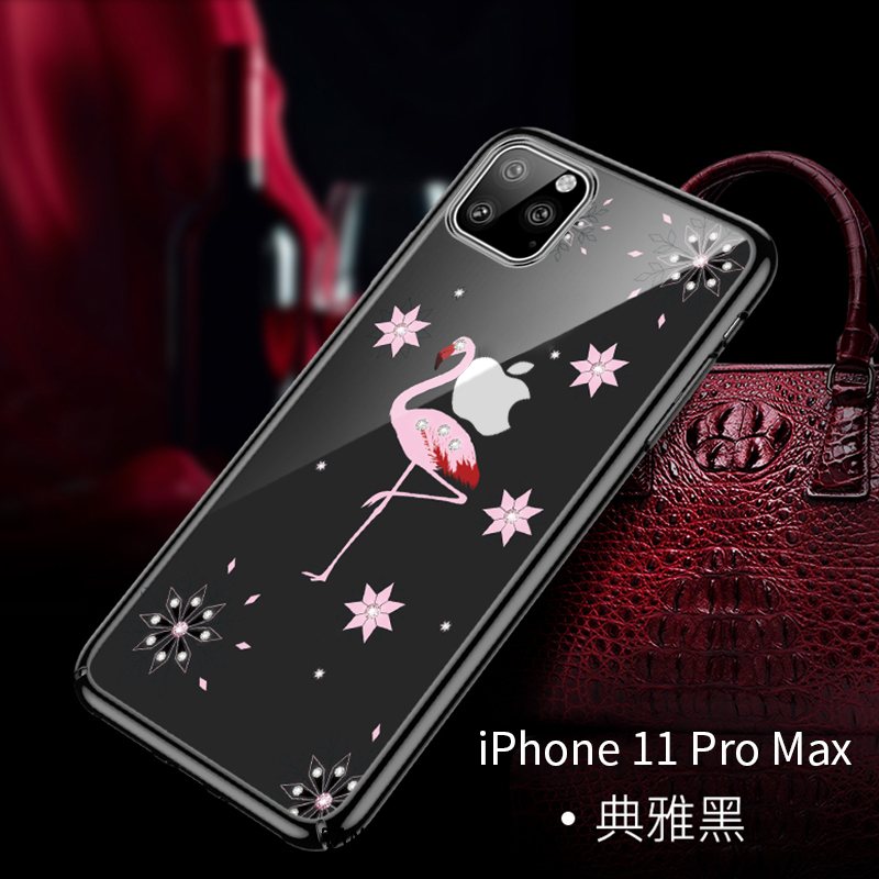 Etui iPhone 11 Pro Max Luksusowy Czerwony Netto Poszycie, Obudowa iPhone 11 Pro Max Modna Marka All Inclusive Przezroczysty