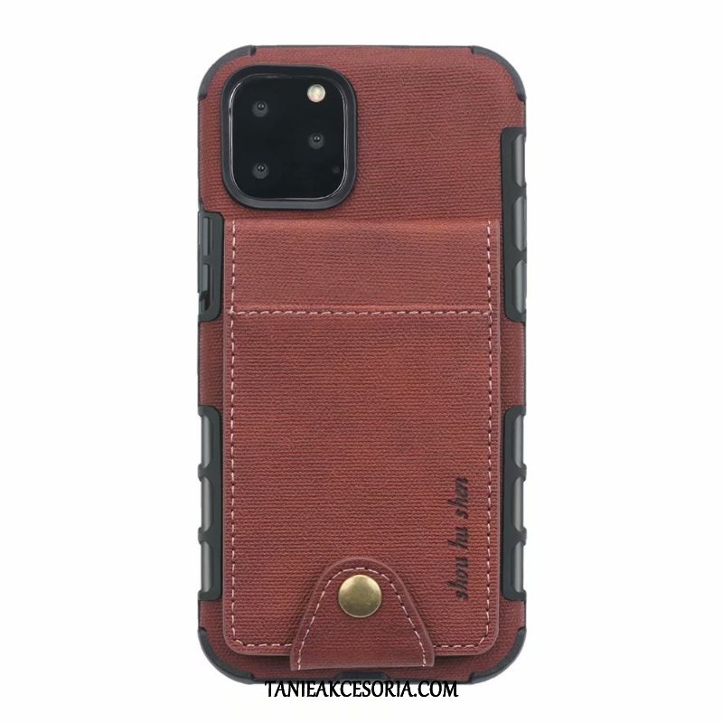 Etui iPhone 11 Pro Max Portfel Skórzany Karta, Futerał iPhone 11 Pro Max Czerwony Telefon Komórkowy Pakiet Kart