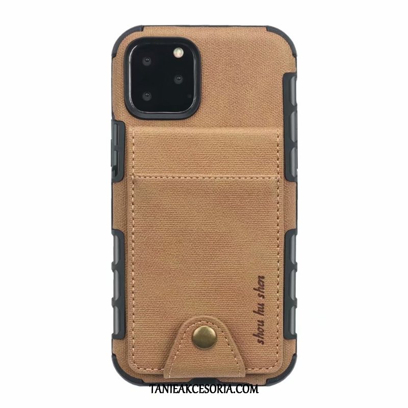 Etui iPhone 11 Pro Max Portfel Skórzany Karta, Futerał iPhone 11 Pro Max Czerwony Telefon Komórkowy Pakiet Kart