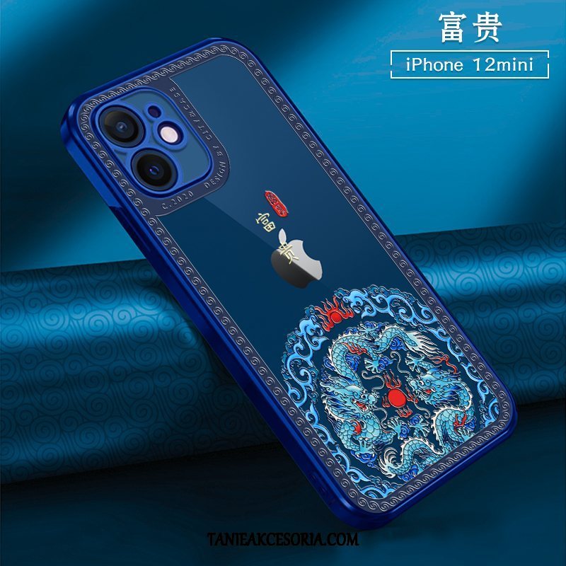 Etui iPhone 12 Mini All Inclusive Chiński Styl Miękki, Obudowa iPhone 12 Mini Anti-fall Czerwony Mini