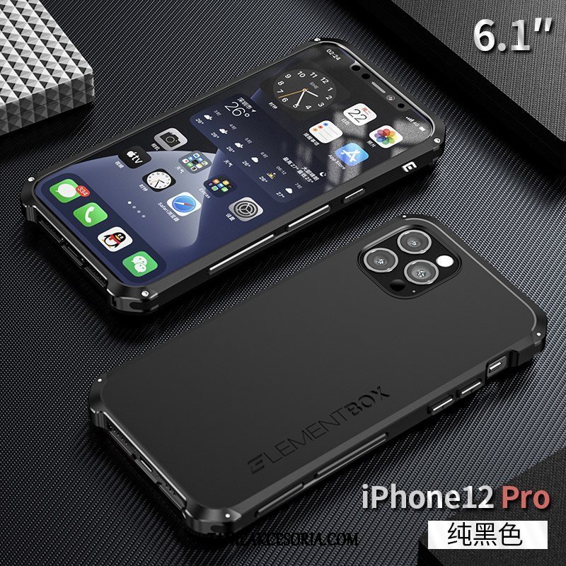 Etui iPhone 12 Pro All Inclusive Granica Ochraniacz, Obudowa iPhone 12 Pro Niebieski Metal Nowy