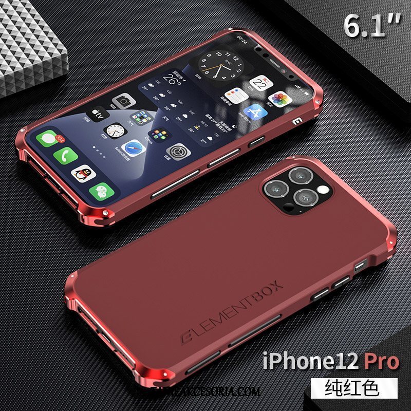 Etui iPhone 12 Pro All Inclusive Granica Ochraniacz, Obudowa iPhone 12 Pro Niebieski Metal Nowy