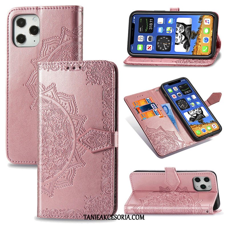 Etui iPhone 12 Pro Max Wiszące Ozdoby Skórzany Futerał Sztuczna Skóra, Obudowa iPhone 12 Pro Max Ochraniacz Relief Niebieski