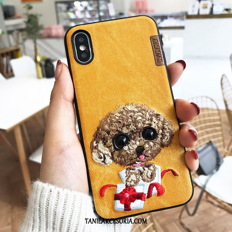 Etui iPhone Xs Max Anti-fall Nowy Z Haftem, Obudowa iPhone Xs Max All Inclusive Czerwony Netto Telefon Komórkowy