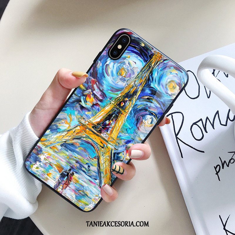 Etui iPhone Xs Max Modna Marka Obraz Olejny Niebieski, Pokrowce iPhone Xs Max All Inclusive Kreatywne Telefon Komórkowy