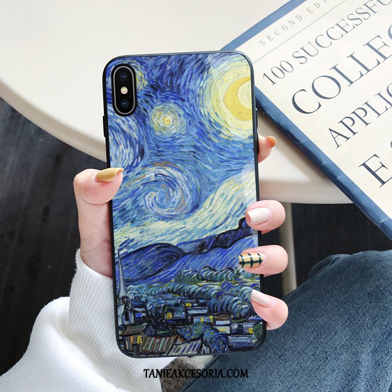 Etui iPhone Xs Max Modna Marka Obraz Olejny Niebieski, Pokrowce iPhone Xs Max All Inclusive Kreatywne Telefon Komórkowy