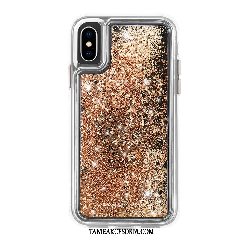 Etui iPhone Xs Max Przezroczysty Liquid Telefon Komórkowy, Pokrowce iPhone Xs Max Moda Quicksand Złoto