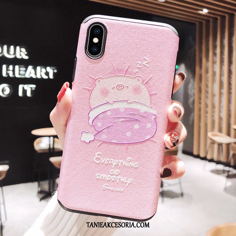 Etui iPhone Xs Max Relief Silikonowe Miękki, Pokrowce iPhone Xs Max Kreatywne Czarny Nowy