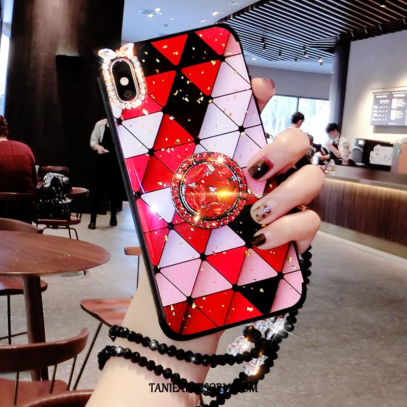 Etui iPhone Xs Max Telefon Komórkowy Niebieski Rhinestone, Pokrowce iPhone Xs Max Cienkie Modna Marka Kreatywne