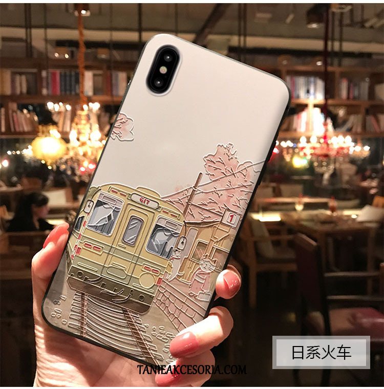 Etui iPhone Xs Max Telefon Komórkowy Relief Biały, Pokrowce iPhone Xs Max Sakura