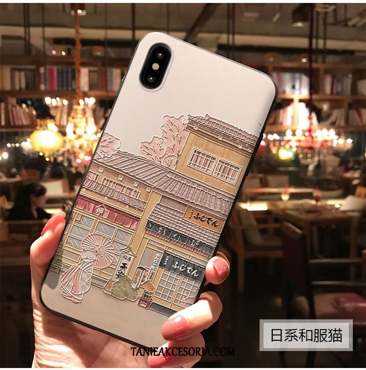 Etui iPhone Xs Max Telefon Komórkowy Relief Biały, Pokrowce iPhone Xs Max Sakura