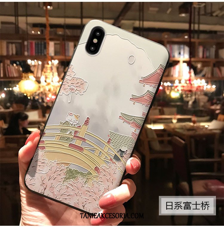 Etui iPhone Xs Max Telefon Komórkowy Relief Biały, Pokrowce iPhone Xs Max Sakura