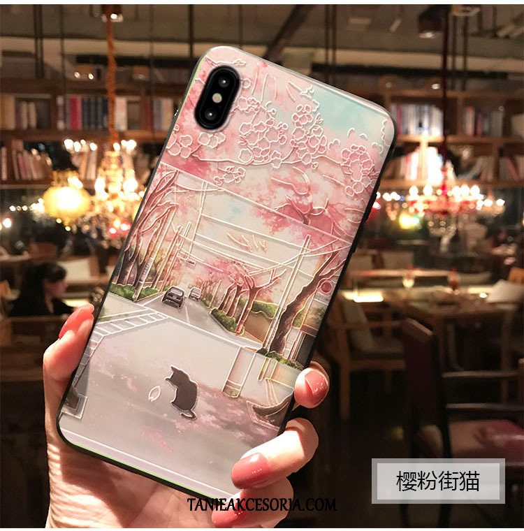 Etui iPhone Xs Max Telefon Komórkowy Relief Biały, Pokrowce iPhone Xs Max Sakura