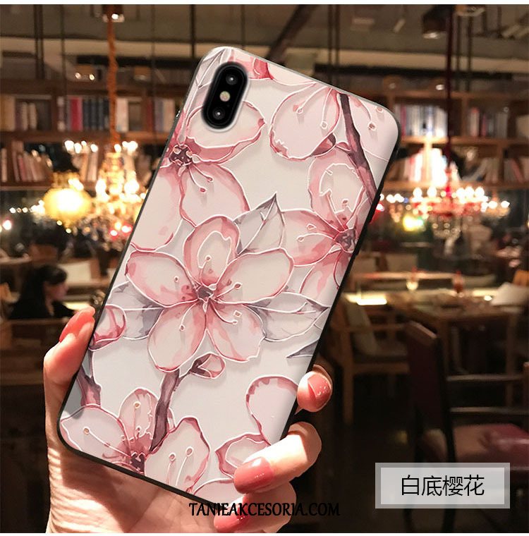 Etui iPhone Xs Max Telefon Komórkowy Sakura Wiatr, Obudowa iPhone Xs Max Relief Niebieski