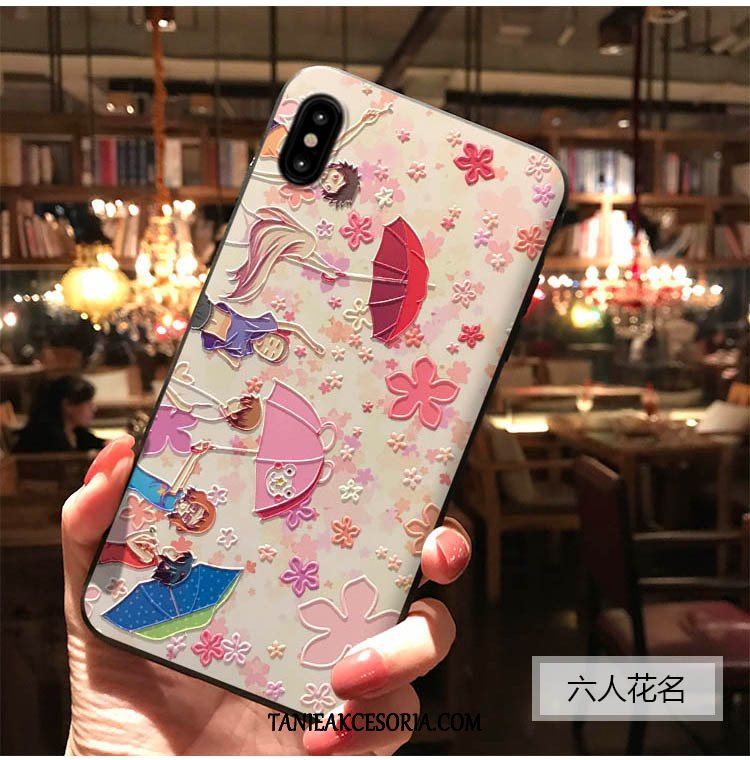 Etui iPhone Xs Max Telefon Komórkowy Sakura Wiatr, Obudowa iPhone Xs Max Relief Niebieski