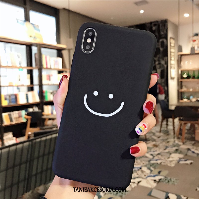 Etui iPhone Xs Smile Czerwony Netto Miękki, Futerał iPhone Xs Proste Biały Anti-fall