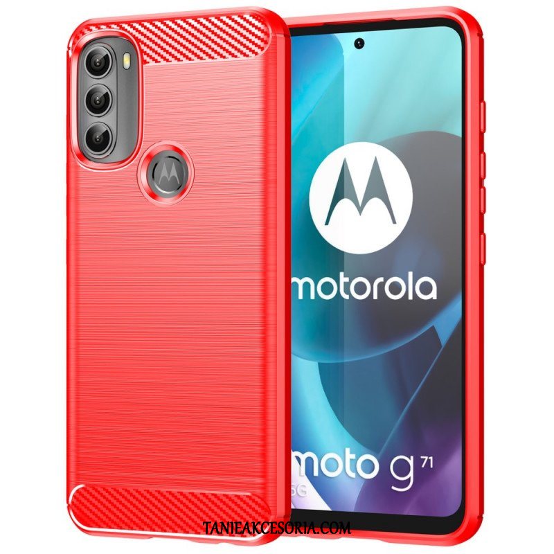 Futerały do Moto G71 5G Szczotkowane Włókno Węglowe