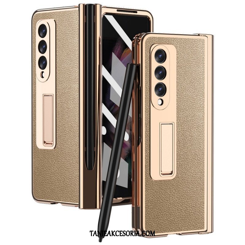 Futerały do Samsung Galaxy Z Fold 3 5G Wielofunkcyjna Skóra Liczi