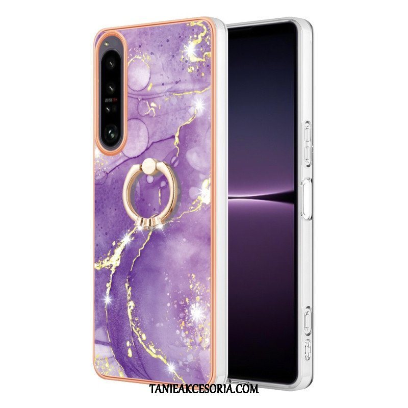 Futerały do Sony Xperia 1 IV Marmur Ze Wspornikiem Pierścienia