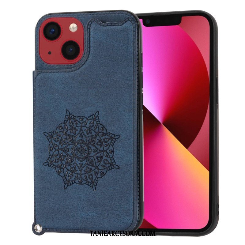 Futerały do iPhone 14 z Łańcuch Uchwyt Na Kartę Z Paskiem Mandala