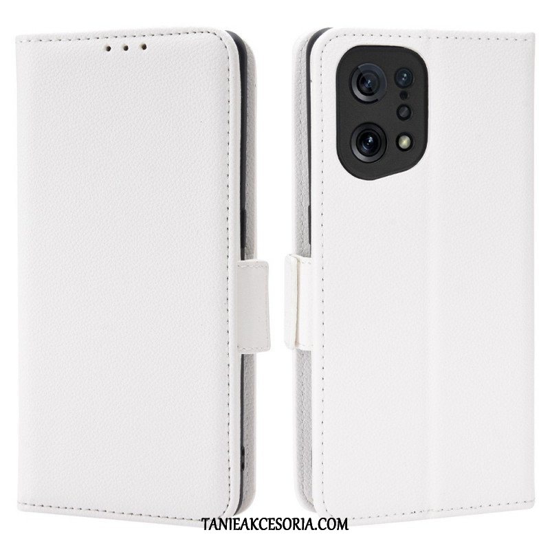 Skórzany Futerał do Oppo Find X5 Etui Folio Flap Double Nowe Kolory