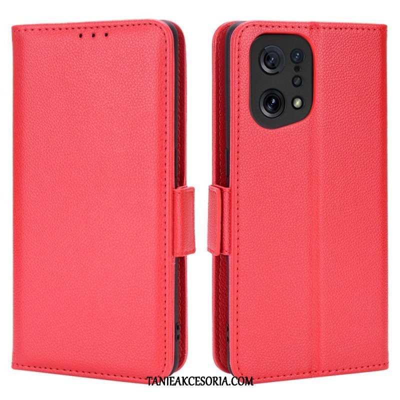 Skórzany Futerał do Oppo Find X5 Etui Folio Flap Double Nowe Kolory