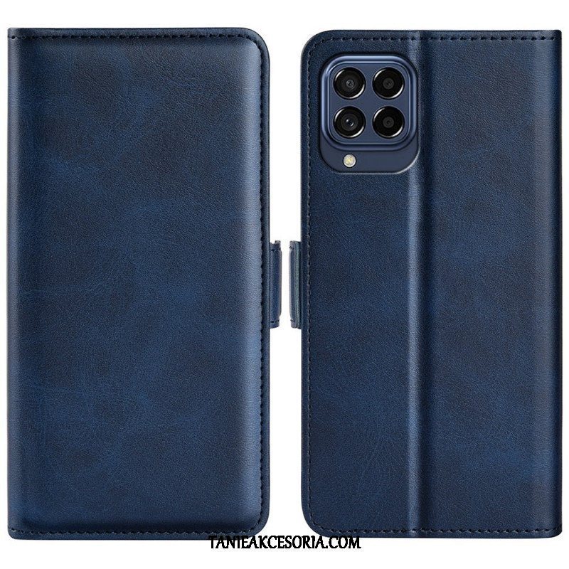 Skórzany Futerał do Samsung Galaxy M53 5G Etui Folio Podwójna Klapa