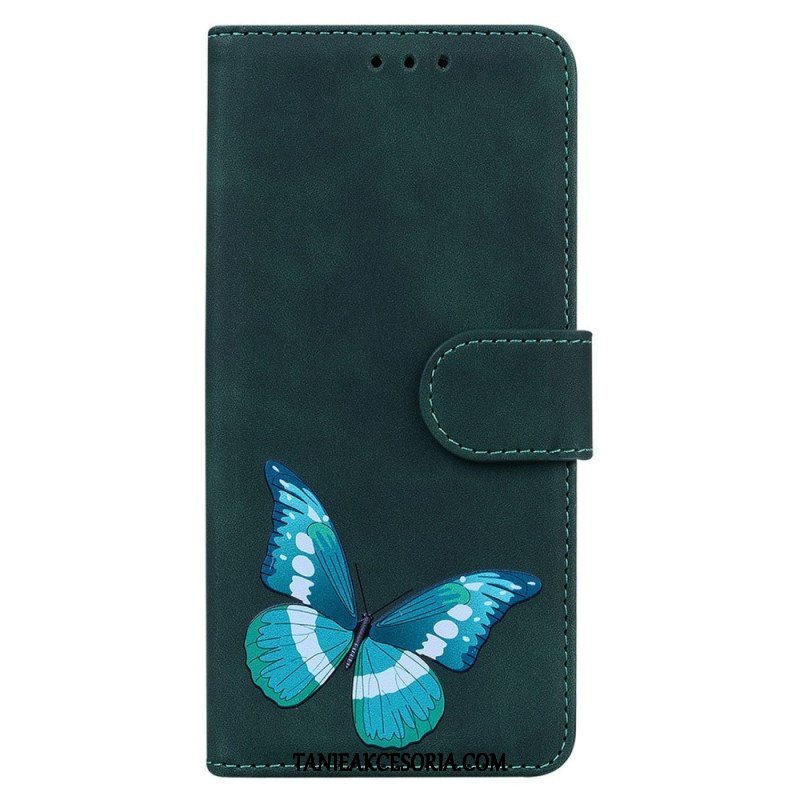 Skórzany Futerał do Samsung Galaxy S23 5G Motyl