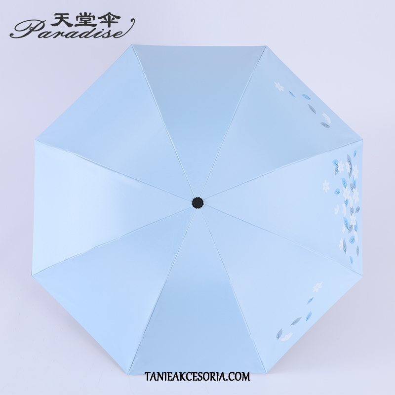 Damskie Parasol Wielki Jednolity Kolor Anty-uv, Parasol Blau Schwarz