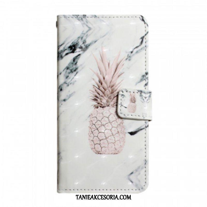 Etui Folio do Google Pixel 6 Pro Jasny Punktowy Ananas