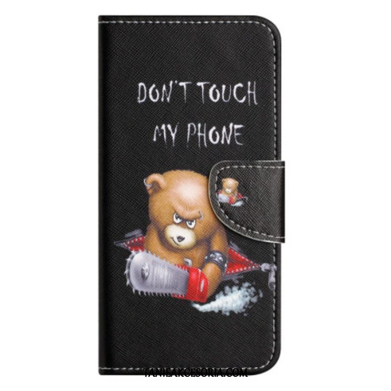 Etui Folio do Moto G73 5G Niebezpieczny Niedźwiedź