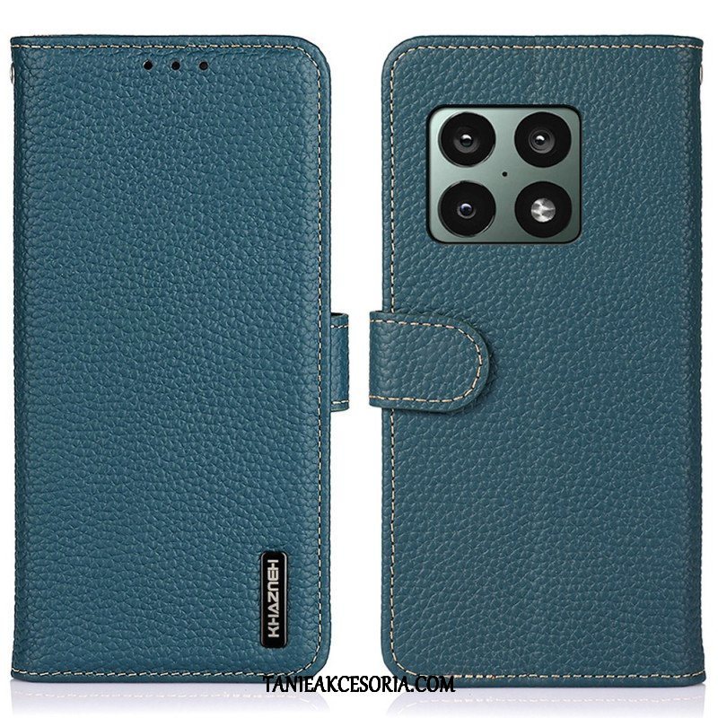 Etui Folio do OnePlus 10 Pro 5G Oryginalna Skóra Khazneh Litchi