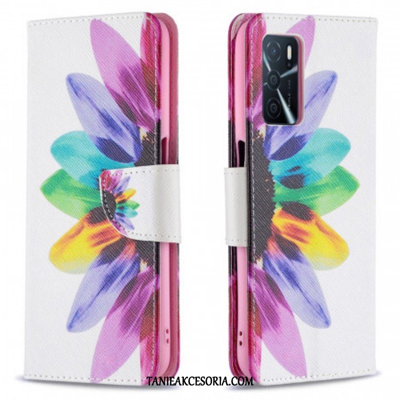 Etui Folio do Oppo A16 / A16s Akwarela Kwiat