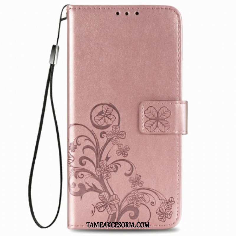 Etui Folio do Oppo A54 5G / A74 5G Czterolistna Koniczyna