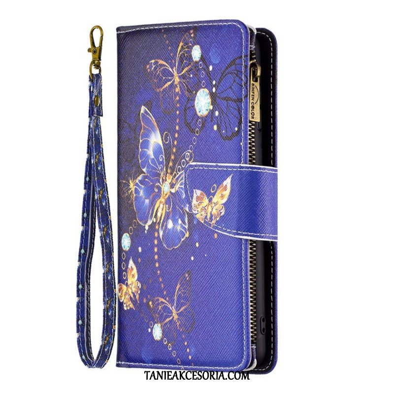 Etui Folio do Oppo Find X5 Lite Zapinana Na Zamek Saszetka Royal Butterfly