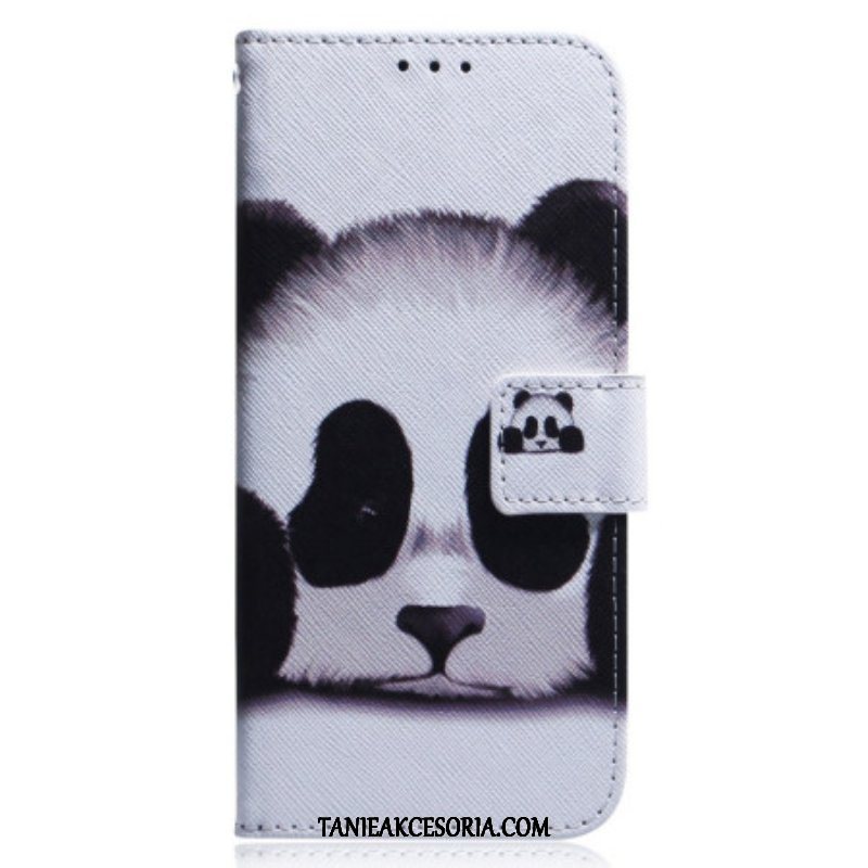 Etui Folio do Oppo Reno 8 Panda Ze Smyczą