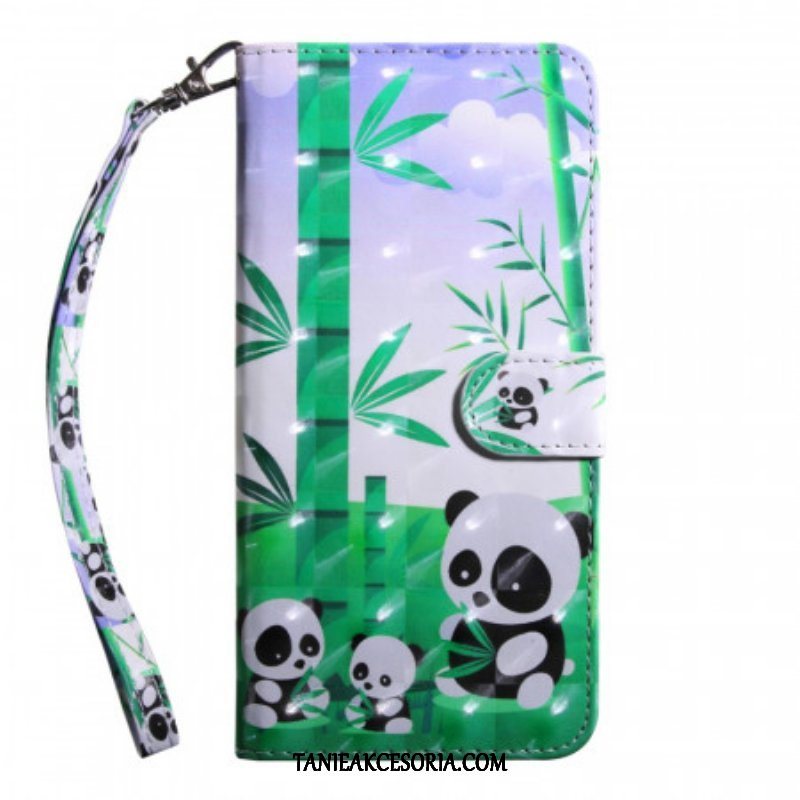 Etui Folio do Poco M4 Pro 5G Pandy Z Jasnymi Plamami