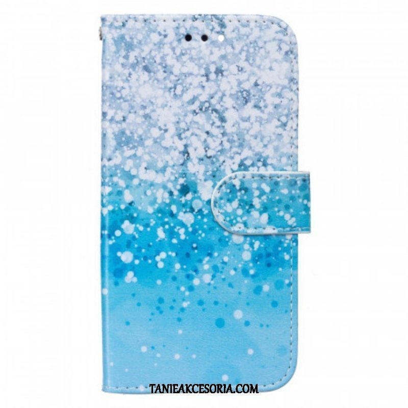 Etui Folio do Samsung Galaxy A13 5G / A04s Gradient Niebieskiego Brokatu