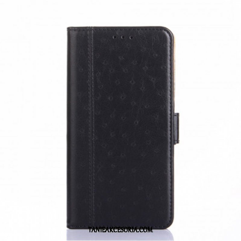 Etui Folio do Samsung Galaxy A52 4G / A52 5G / A52s 5G Dwukolorowa Tekstura Skóry Strusia