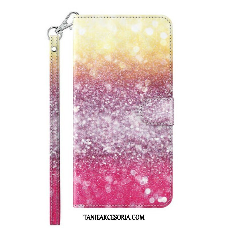 Etui Folio do Samsung Galaxy M12 / A12 Magenta Brokatowy Gradient