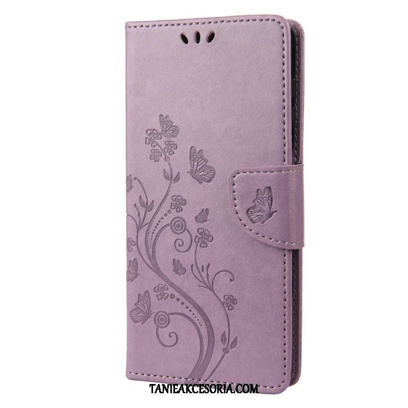 Etui Folio do Samsung Galaxy M23 5G Motyle I Kwiaty