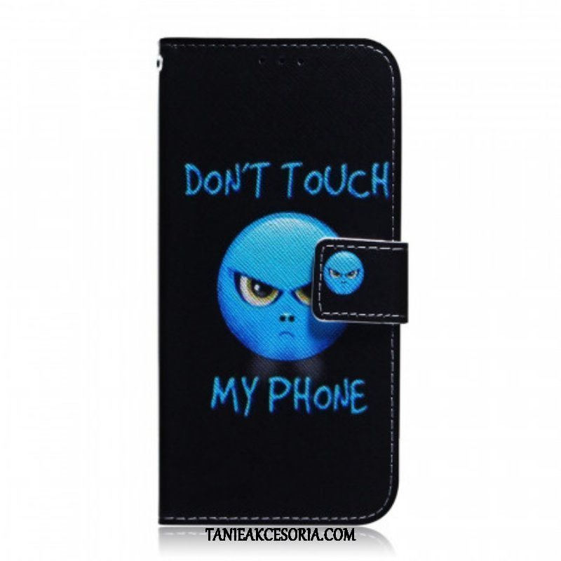 Etui Folio do Samsung Galaxy M52 5G Nie Dotykaj Mojego Telefonu Niebieski