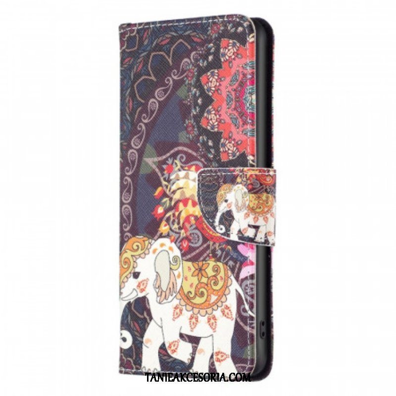 Etui Folio do Samsung Galaxy M53 5G Słoń Indyjski