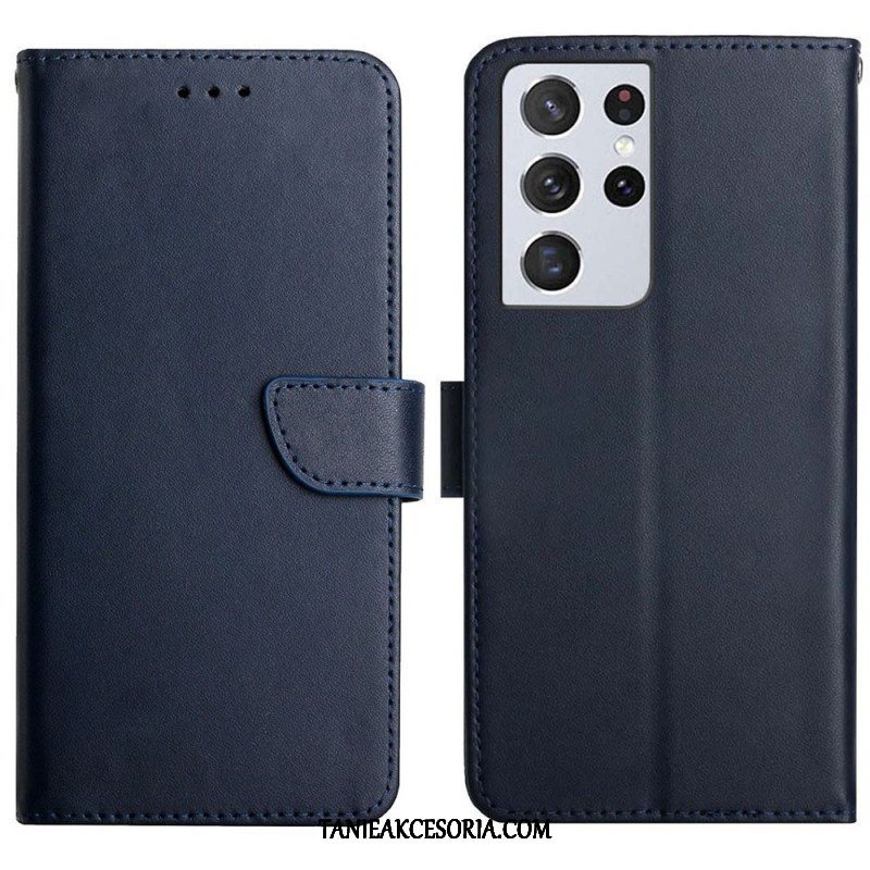 Etui Folio do Samsung Galaxy S21 Ultra 5G Prawdziwa Skóra Nappa